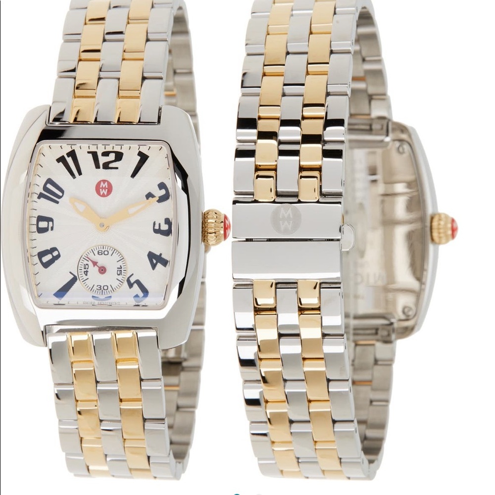 Michele Urban Mini Two Tone Drop Bracelet Watch